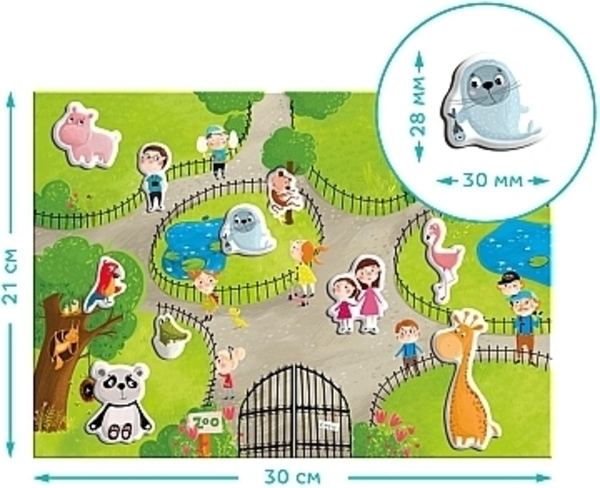 Пазлы магнитные "Магнитная зоопарк", 30 эл. Dodo - Pampik - 4