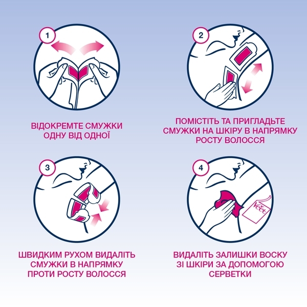 Воскові смужки Veet Easy-Gelwax для чутливої ​​лінії бікіні та області пахв, 16 шт. - Pampik - 5