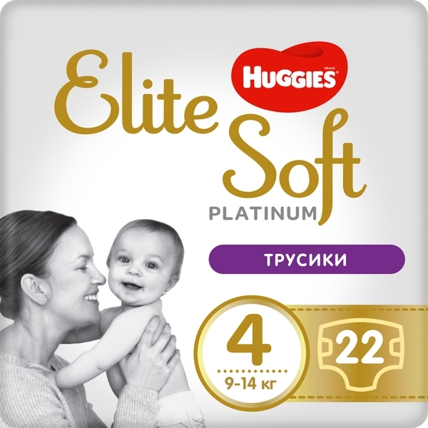 Підгузки-трусики Huggies Elite Soft Platinum 4 (9-14 кг), 22 шт. - Pampik