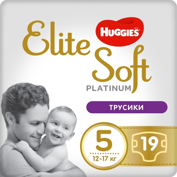 Підгузки-трусики Huggies Elite Soft Platinum 5 (12-17 кг), 19 шт. - Pampik