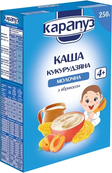Молочна каша Карапуз Кукурудзяна з абрикосом, 250 г - Pampik - 3