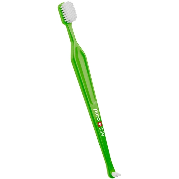 Зубна щітка Paro Swiss S39 з монопучковою насадкою, м'яка, салатовий - Pampik