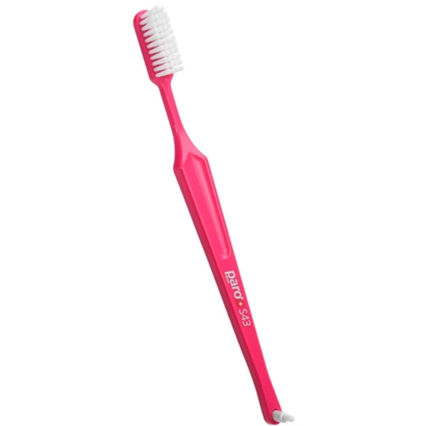 Зубна щітка Paro Swiss S43 з монопучковою насадкою, м'яка, рожевий - Pampik