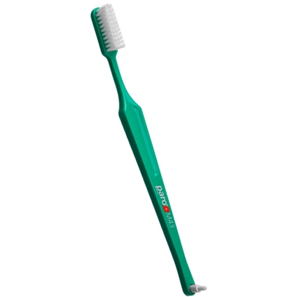 Зубна щітка Paro Swiss M43, з монопучковою насадкою, середня жорсткість, зелений - Pampik