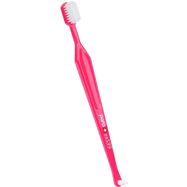 Зубна щітка Paro Swiss exS39, з монопучковою насадкою, ультрам'яка, рожевий - Pampik