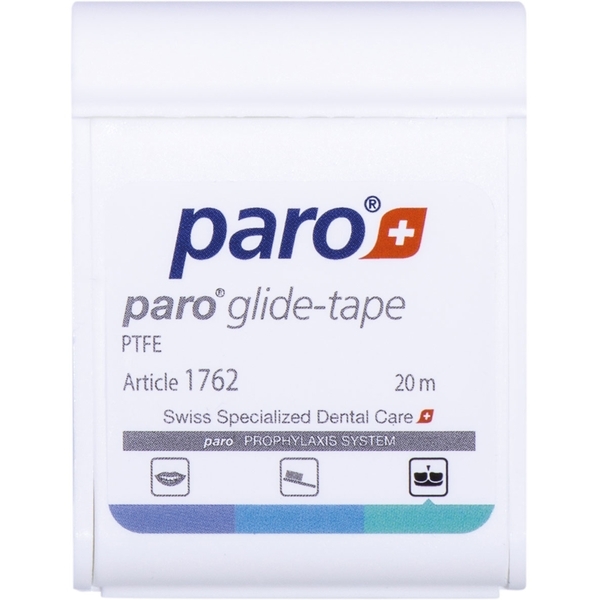 Зубна стрічка Paro Swiss Glide-Tape, тефлон, 20 м - Pampik