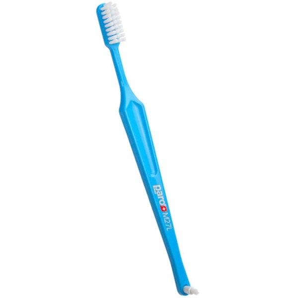 Зубна щітка Paro Swiss M27L, з монопучковою насадкою, середня жорсткість, блакитний - Pampik