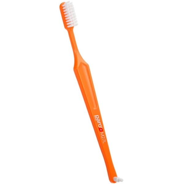 Зубна щітка Paro Swiss M27L, з монопучковою насадкою, середня жорсткість, помаранчевий - Pampik