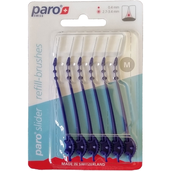 Змінні щітки міжзубні Paro Swiss Slider M, 6 шт. - Pampik