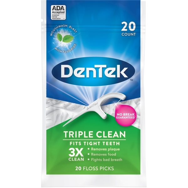 Флосс-зубочистки DenTek Тройная очистка Triple Clean, 20 шт. - Pampik