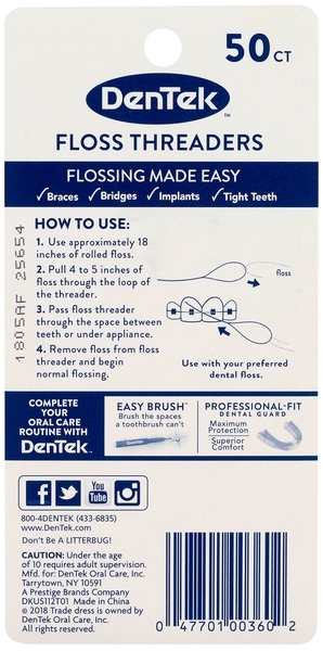 Направители флосса DenTek, 50 шт. - Pampik - 2