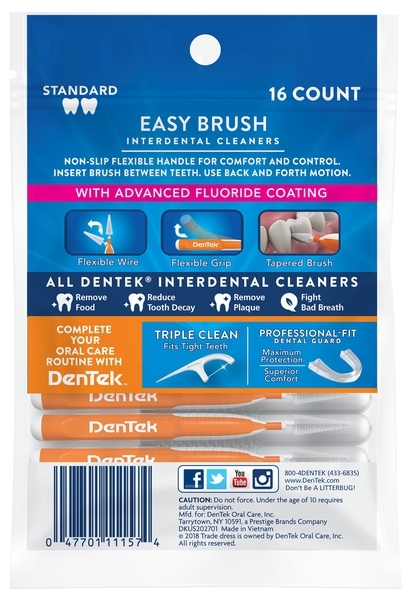 Міжзубна щітка DenTek для стандартних проміжків Зручне очищення, 16 шт. - Pampik - 2