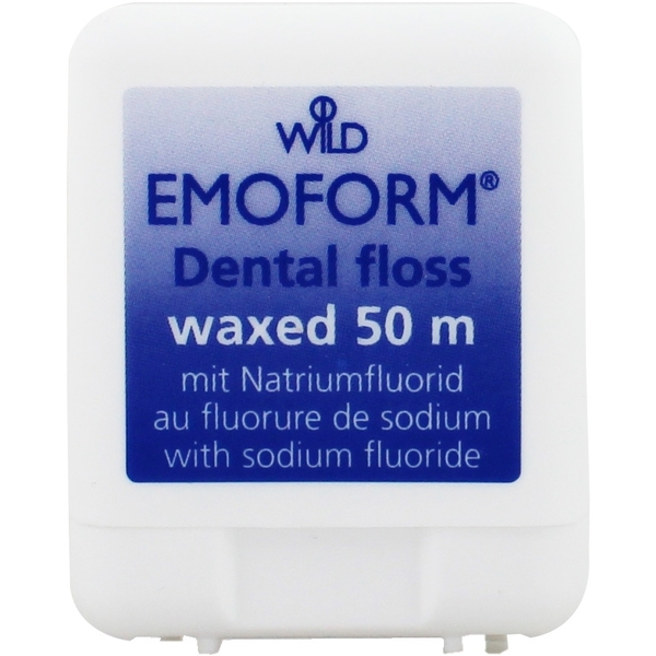 Зубная нить Dr. Wild &.Co. AG Emoform, вощеная, с фторидом, 50 м - Pampik