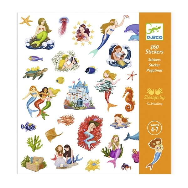 Набор наклеек Djeco Русалки, 160 шт. (DJ08885) - Pampik