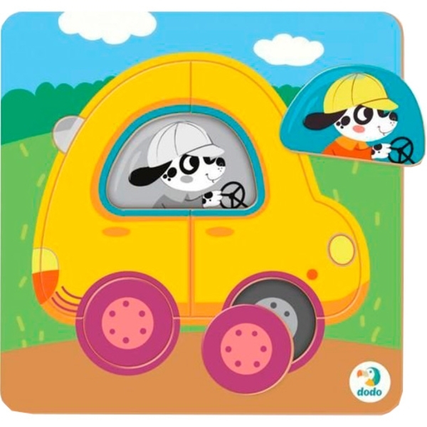 Пазл-сортер Dodo Машинка, 6 елементів - Pampik
