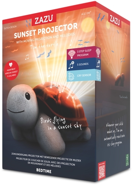 Ночник-проектор Zazu Черепаха с подвижной проекцией и успокаивающими мелодиями (ZA-TIM-01) - Pampik - 4
