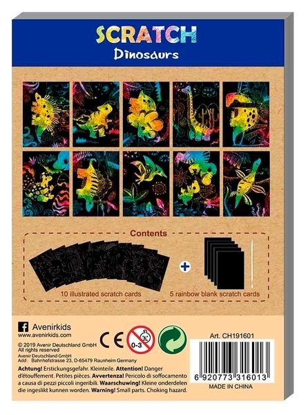 Набор для творчества Avenir Скретчбук, динозавры, 15 листов (CH191601) - Pampik - 2