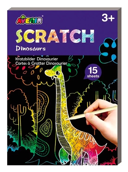 Набор для творчества Avenir Скретчбук, динозавры, 15 листов (CH191601) - Pampik