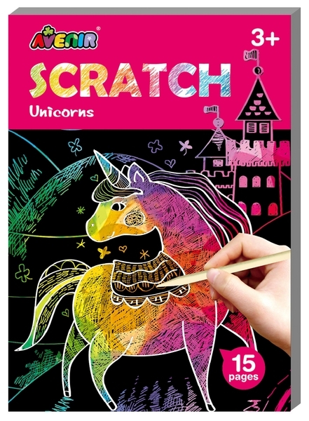 Набор для творчества Avenir Скретчбук, единороги, 15 листов (CH191602) - Pampik