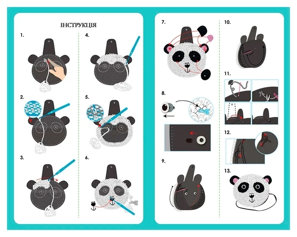 Набір для творчості 2 в 1 Avenir Пандочка, в'язання гачком та шиття сумочки (CH211752) - Pampik - 3