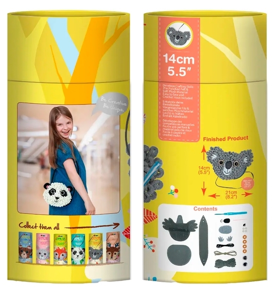 Набор для творчества 2 в 1 Avenir Коалёнок, вязание крючком и шитье сумочки (CH211753) - Pampik - 2