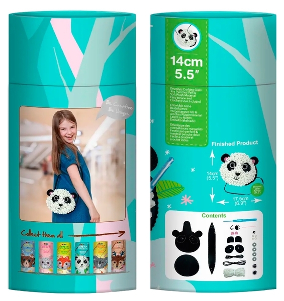 Набір для творчості 2 в 1 Avenir Пандочка, в'язання гачком та шиття сумочки (CH211752) - Pampik - 2