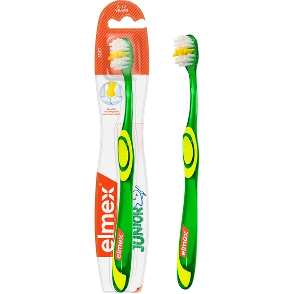 Зубная щетка Elmex Junior для детей от 6 до 12 лет, мягкая - Pampik