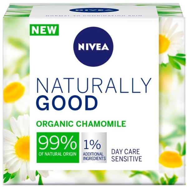 Денний крем для обличчя Nivea Naturally Good, для чутливої ​​шкіри, 50 мл (4005900701060) - Pampik