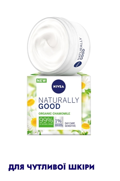Денний крем для обличчя Nivea Naturally Good, для чутливої ​​шкіри, 50 мл (4005900701060) - Pampik - 2