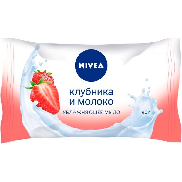 Мило зволожувальний Nivea Полуниця і молоко, 90 г - Pampik