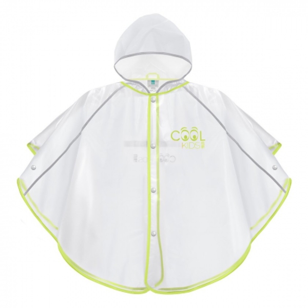 Дощовик-пончо Cool Kids, напівпрозорий з салатовим (15533) - Pampik