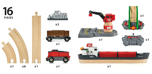 Игрушечный набор Brio Cargo Harbour Set, 16 элементов (33061) - Pampik - 3