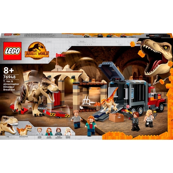 Конструктор LEGO Jurassic World Втеча тиранозавра і атроцираптора (76948) - Pampik