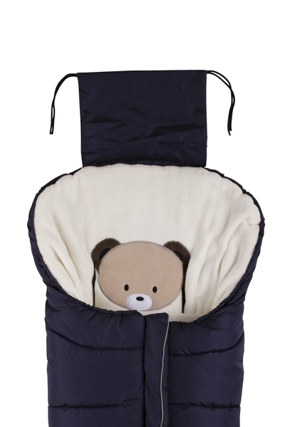 Зимний конверт Nuvita 9605 Cuccioli Junior Медвежонок, темно-синий с бежевым (NV9605CUCCIOLOJRBLUE) - Pampik - 4