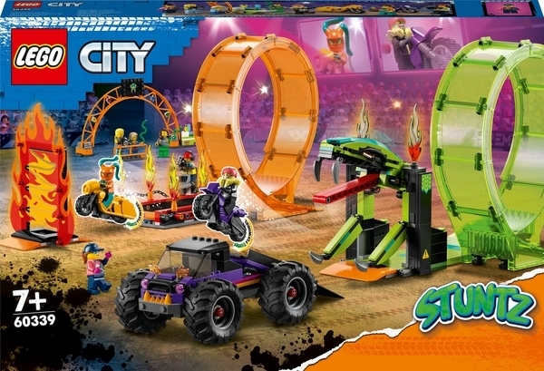 Конструктор LEGO City Stuntz Подвійна петля каскадерської арени (60339) - Pampik