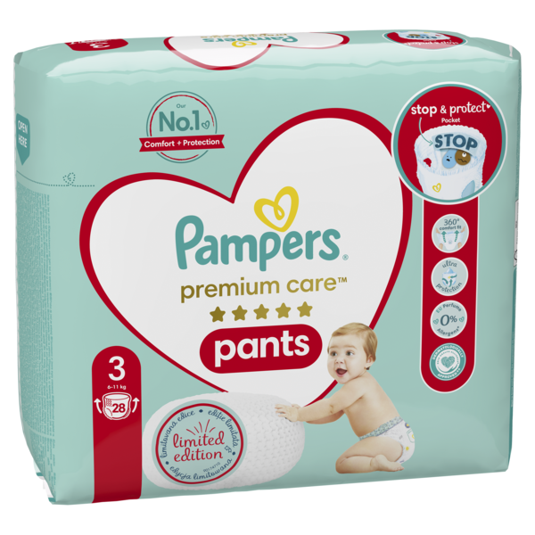 Підгузки-трусики Pampers Premium Care Pants 3 (6-11 кг), 28 шт. - Pampik - 3