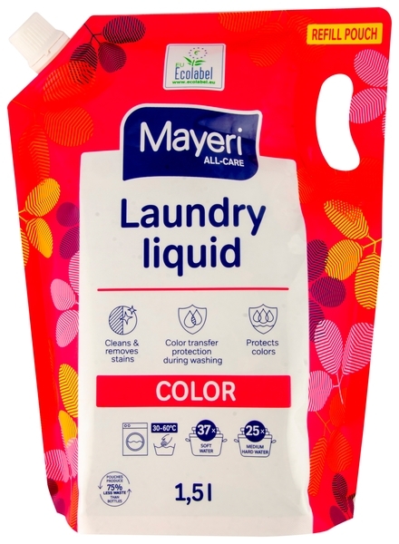 Гель для стирки цветных вещей Mayeri, 37 стирок, 1.5 л (4740060004544) - Pampik