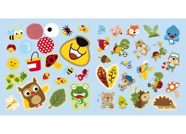 Книга Розмальовки, аплікації, завдання. Тварини. Веселі та кумедні. 40 наліпок - Pampik - 4