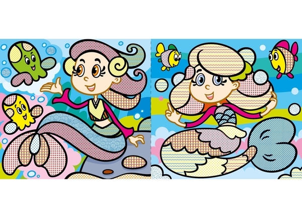 Водяні розмальовки. Кольоровий фон. Русалоньки - Pampik - 2