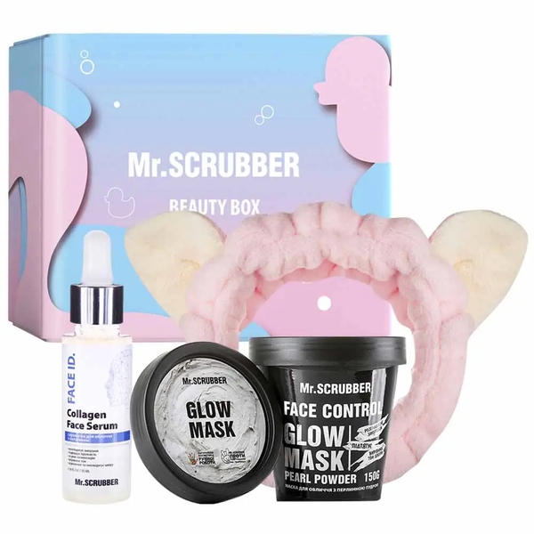 Подарочный набор Mr.Scrubber Glow&Moisture (150 г+35 мл+1 шт.+1 шт.) - Pampik