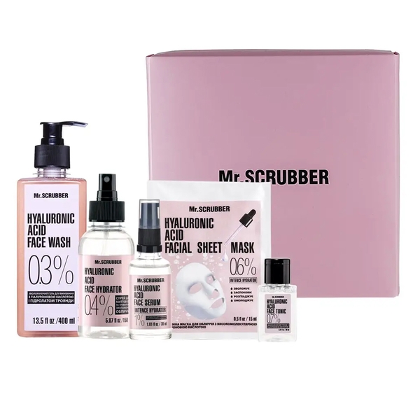 Набор Mr.Scrubber Hyaluronic Аcid (400 мл+150 мл+30 мл+30 мл+15 мл) - Pampik