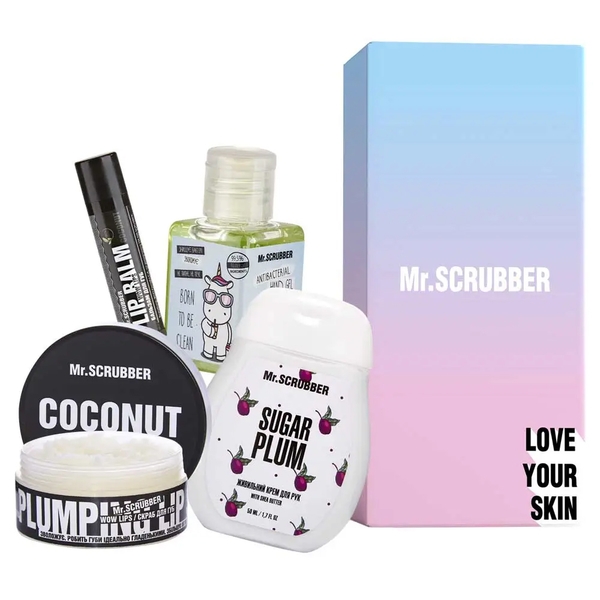 Подарунковий набір Mr.Scrubber Sweet Coconut (50мл+50мл+30мл+5г+1 шт.) - Pampik