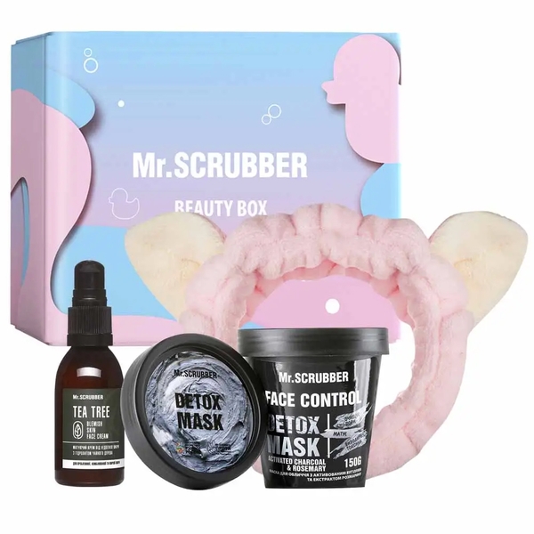 Подарочный набор Mr.Scrubber Pure & Detox (150 г+55 мл+1 шт.+1 шт.) - Pampik