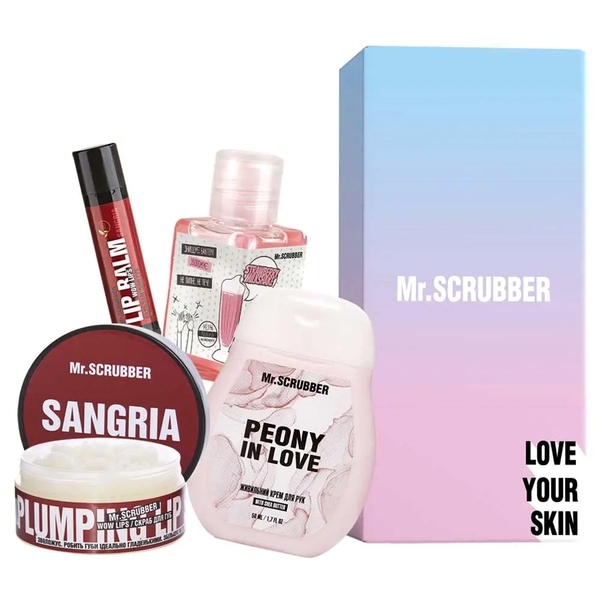 Подарочный набор Mr.Scrubber Sweet Sаngria (50 мл+50 мл+30 мл+5 г+1 шт.) - Pampik