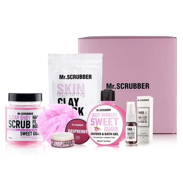 Подарочный набор Mr.Scrubber Woman Beauty Box (300 г+300 мл+100 г+50 мл+10 мл+1 шт.) - Pampik