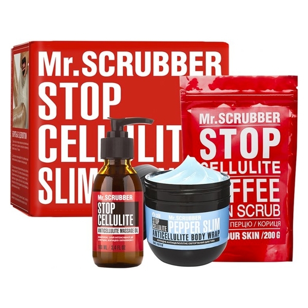 Антицеллюлитный набор Mr.Scrubber Cold (250 г+200 г+100 мл) (4820200331195) - Pampik