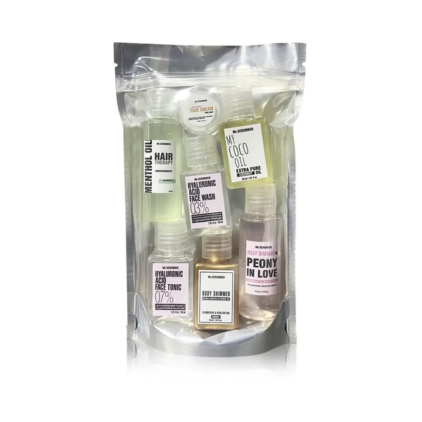 Набір косметики для подорожей Mr.Scrubber Travel Box (35мл+35мл+30мл+30мл+30мл+30мл+10мл) - Pampik