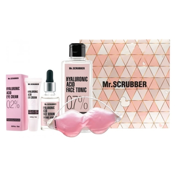 Подарочный набор Mr.Scrubber Hyaluronic Fresh (400 мл+30 мл+10 мл+1 шт.) (4820200376455) - Pampik