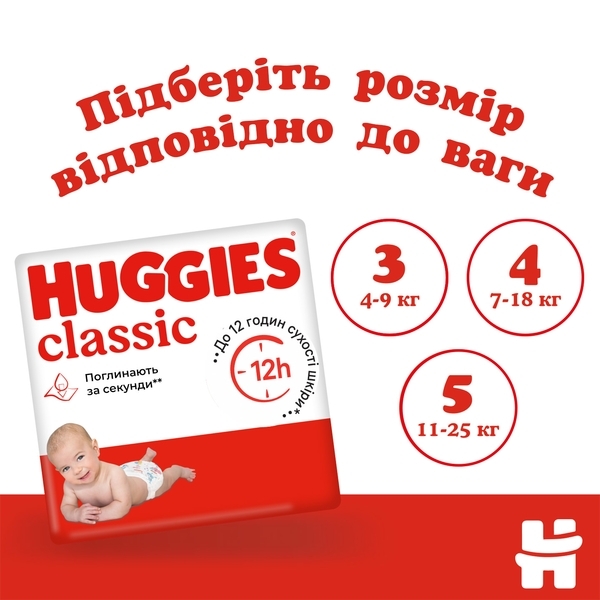 Підгузки на липучках Huggies Classic 4 (7-18 кг), 50 шт. - Pampik - 9