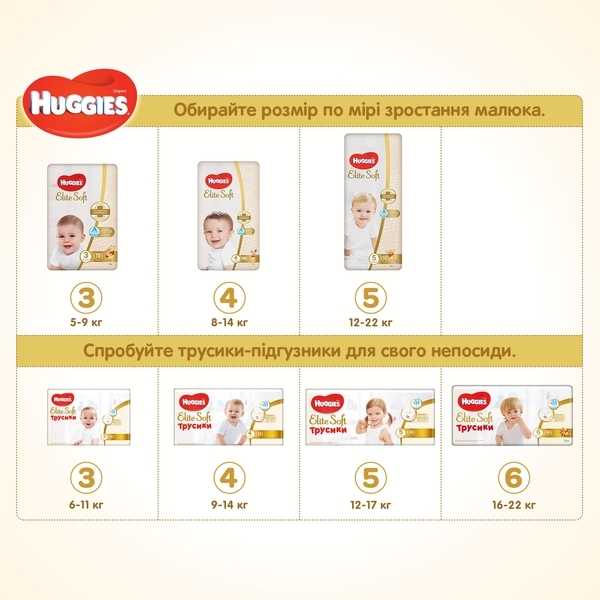 Підгузки на липучках Huggies Elite Soft 5 (15-22 кг), 28 шт. - Pampik - 9